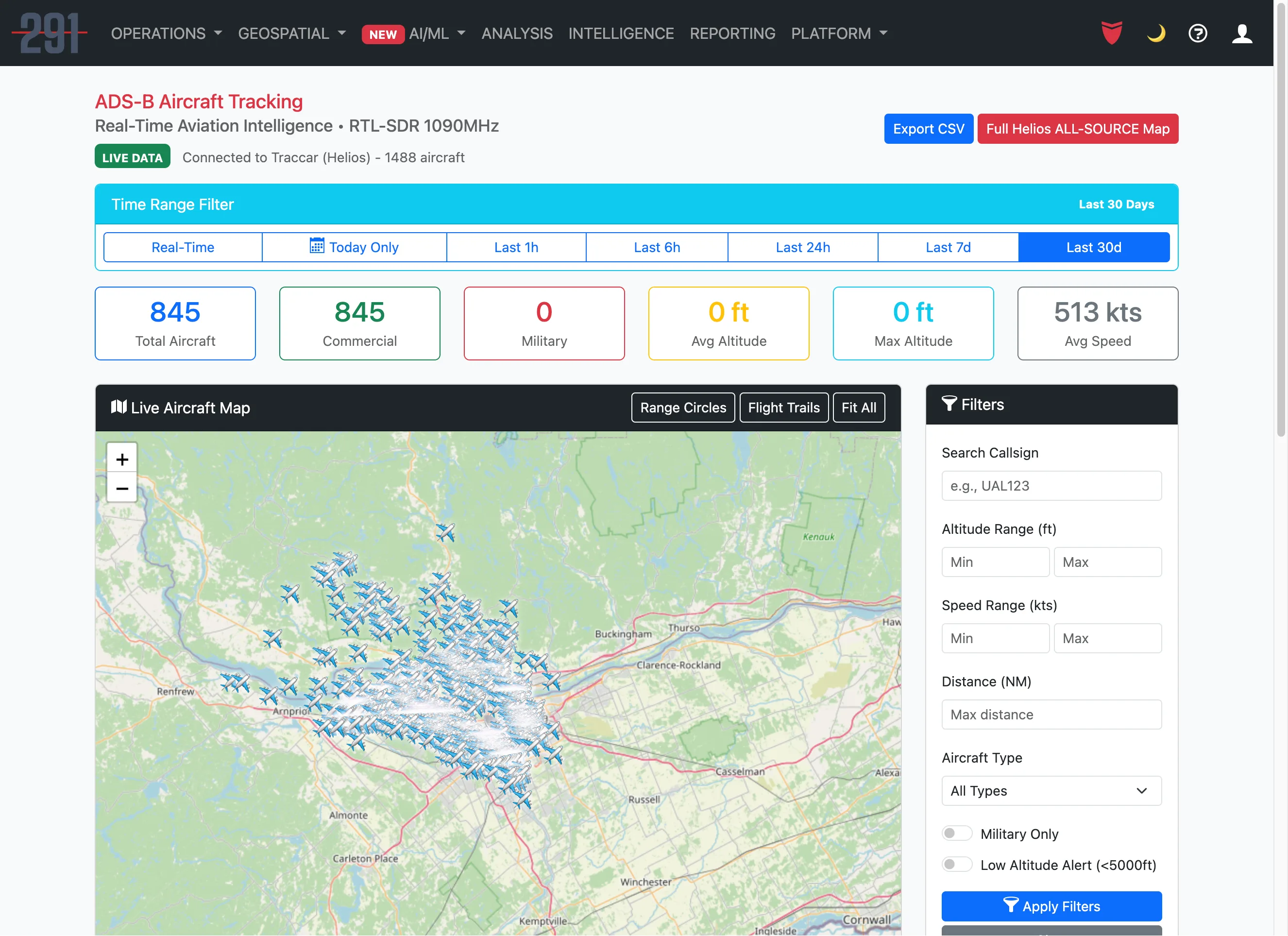 EP Platform - ADS-B Aircraft Tracking