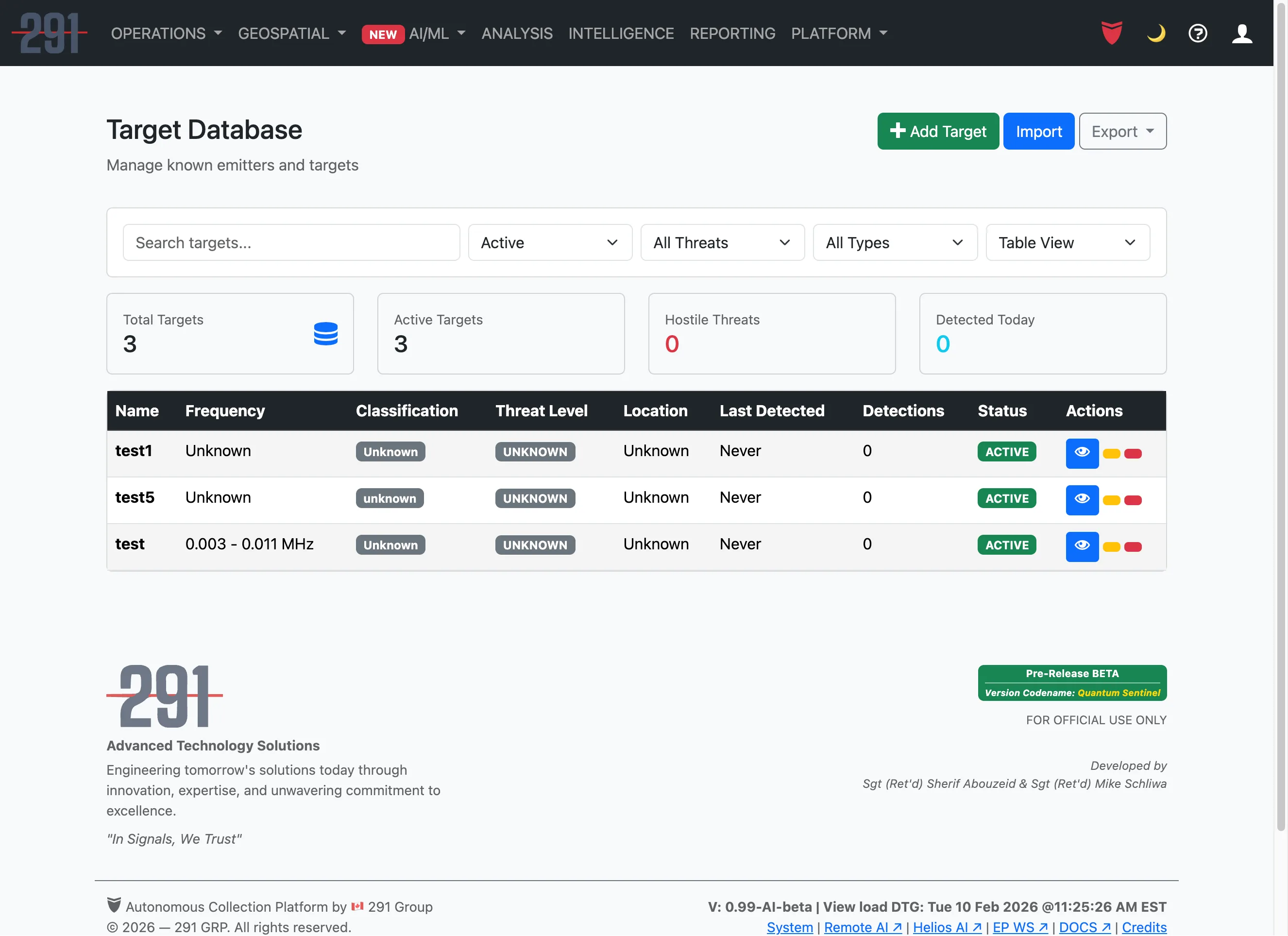 EP Platform - Target Database